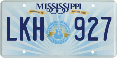 MS license plate LKH927