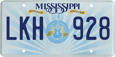 MS license plate LKH928