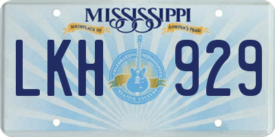 MS license plate LKH929