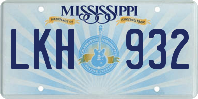 MS license plate LKH932
