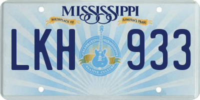 MS license plate LKH933