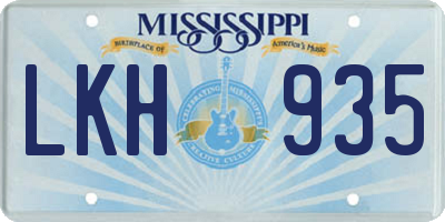 MS license plate LKH935
