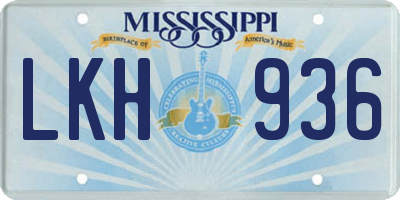 MS license plate LKH936
