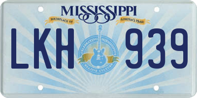 MS license plate LKH939