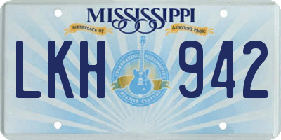 MS license plate LKH942