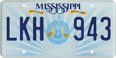 MS license plate LKH943