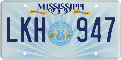 MS license plate LKH947