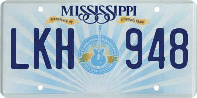 MS license plate LKH948