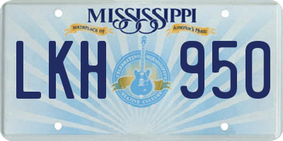MS license plate LKH950