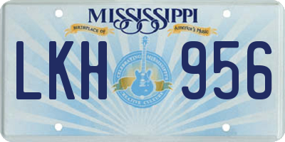 MS license plate LKH956