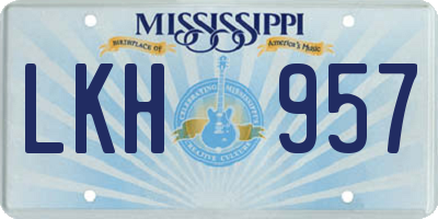 MS license plate LKH957