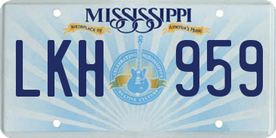 MS license plate LKH959