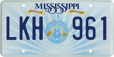 MS license plate LKH961