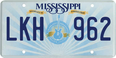 MS license plate LKH962