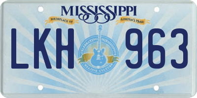 MS license plate LKH963