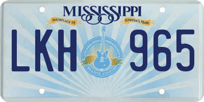 MS license plate LKH965