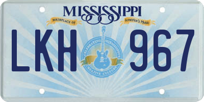 MS license plate LKH967