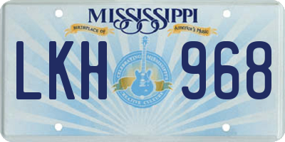 MS license plate LKH968