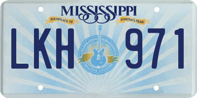 MS license plate LKH971