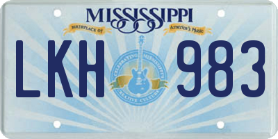 MS license plate LKH983