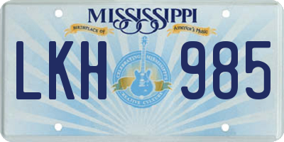 MS license plate LKH985