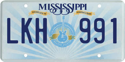 MS license plate LKH991