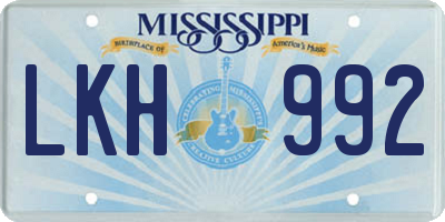 MS license plate LKH992