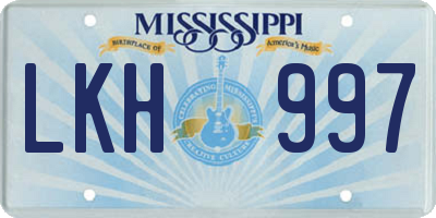 MS license plate LKH997