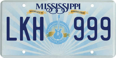 MS license plate LKH999