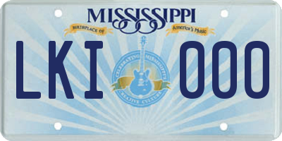 MS license plate LKI000