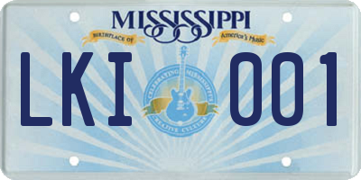 MS license plate LKI001