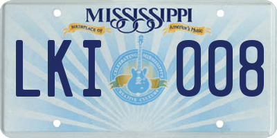 MS license plate LKI008