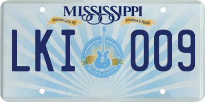 MS license plate LKI009