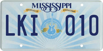 MS license plate LKI010