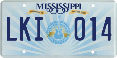 MS license plate LKI014