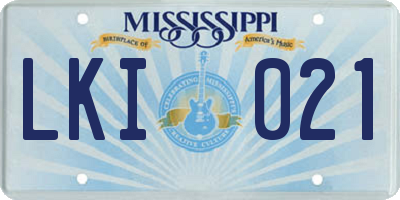 MS license plate LKI021