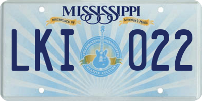 MS license plate LKI022