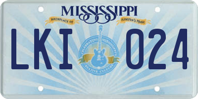 MS license plate LKI024