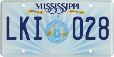 MS license plate LKI028