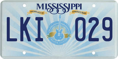 MS license plate LKI029