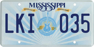 MS license plate LKI035