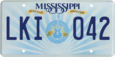 MS license plate LKI042