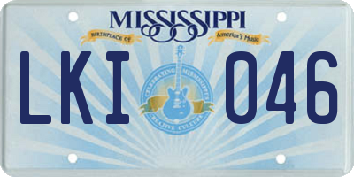 MS license plate LKI046