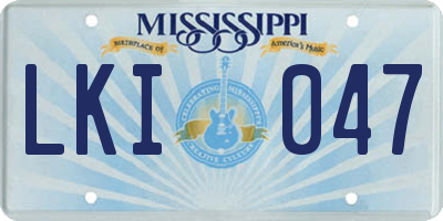 MS license plate LKI047