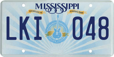 MS license plate LKI048