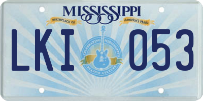 MS license plate LKI053