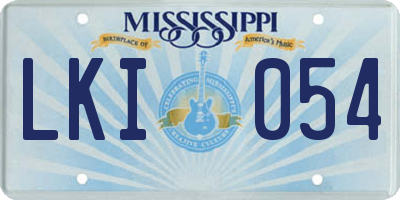MS license plate LKI054