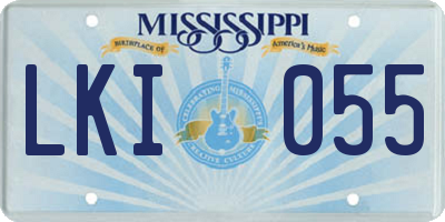 MS license plate LKI055