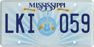 MS license plate LKI059