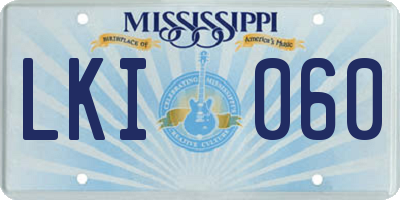 MS license plate LKI060